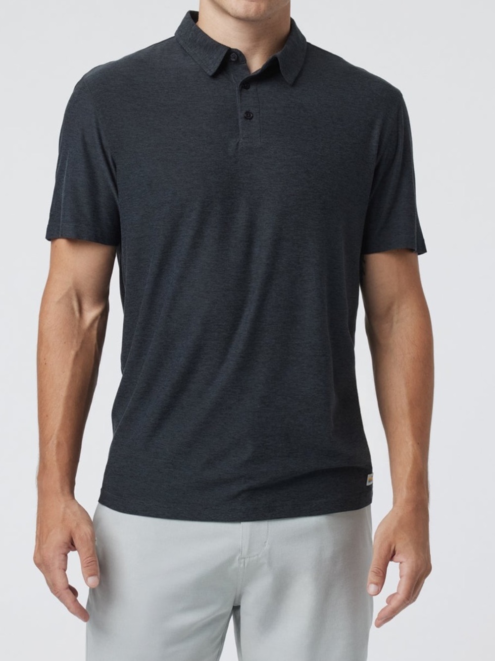 Vuori Men’s Charcoal Heather #V188 Strato Tech Short Sleeve Polo Shirt Medium